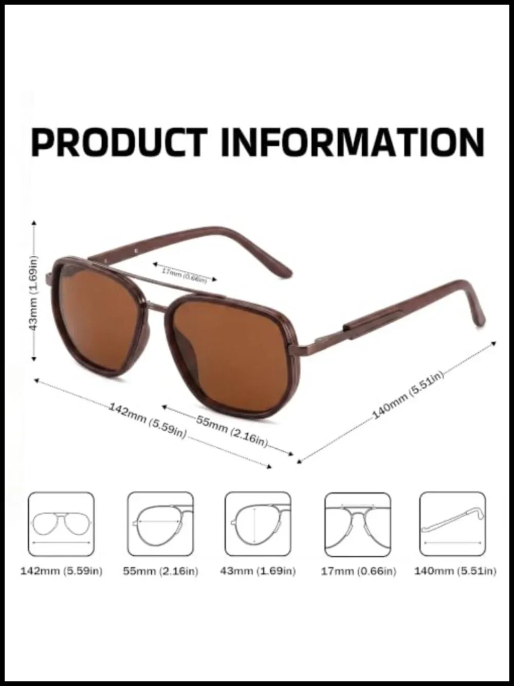 Polarized Aviator Sunglasses UV400 TR90 Frame Double Bridge Pilot Shades